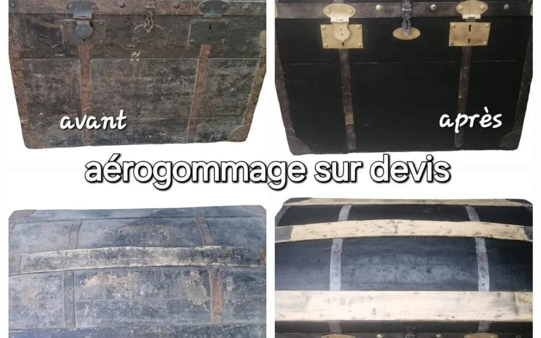 Relooking d'une vieille malle en bois pour lui redonner son éclat d'origine et une nouvelle vie.