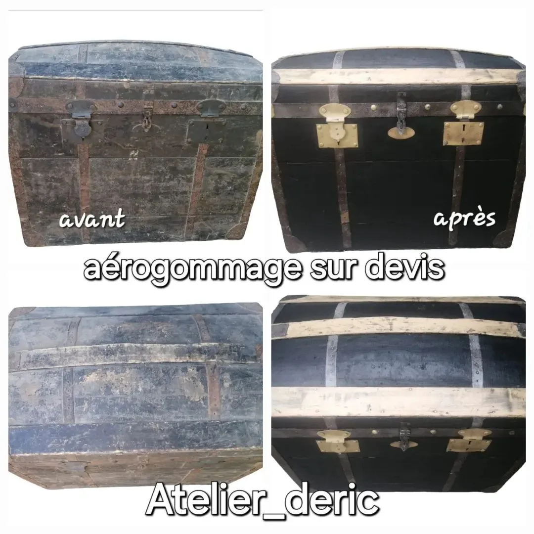 Relooking d'une vieille malle en bois pour lui redonner son éclat d'origine et une nouvelle vie.